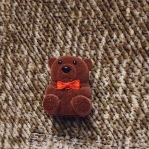 4/$30 Brown Teddy Bear Velvet Ring Box